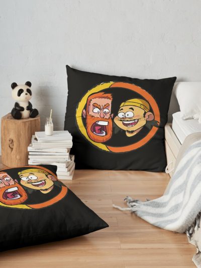 Bad Friends Andrew Santino & Bobby Lee Circle Design Throw Pillow Official Bad Friends  Merch