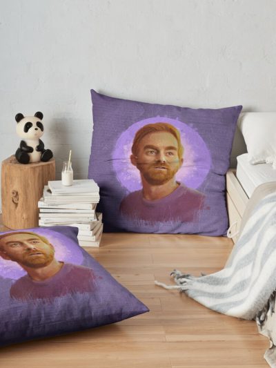 Andrew Santino - Cool Comedian Portraits Throw Pillow Official Bad Friends  Merch