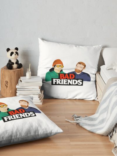 Bad Friends Throw Pillow Official Bad Friends  Merch