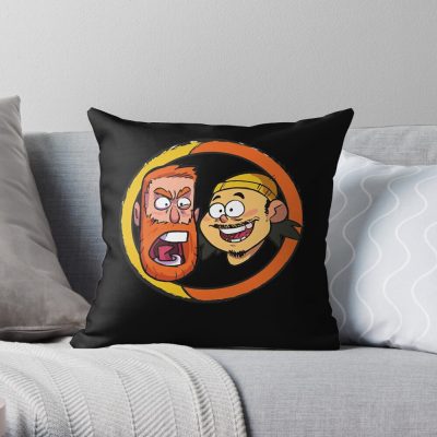 Bad Friends Andrew Santino & Bobby Lee Circle Design Throw Pillow Official Bad Friends  Merch