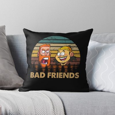 Graphic Funny Design Andrew Santino & Bobby Lee Tv Series Throw Pillow Official Bad Friends  Merch