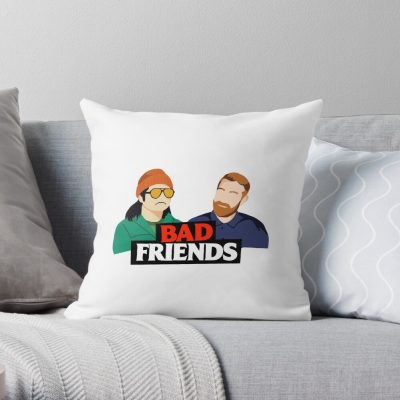 Bad Friends Throw Pillow Official Bad Friends  Merch