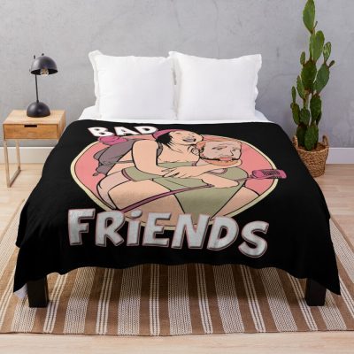 Bad Friends Podcast Hosts Throw Blanket Official Bad Friends  Merch