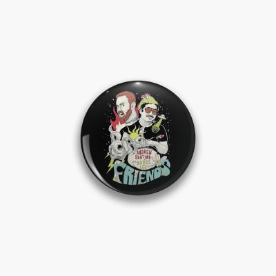 Andrew Santino & Bobby Lee Bad Friends Hosts Pin Official Bad Friends  Merch