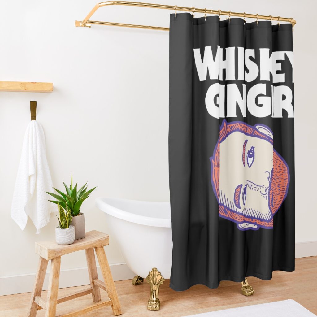 Bad Friends Podcast Whiskey Ginger Shower Curtain Official Bad Friends  Merch