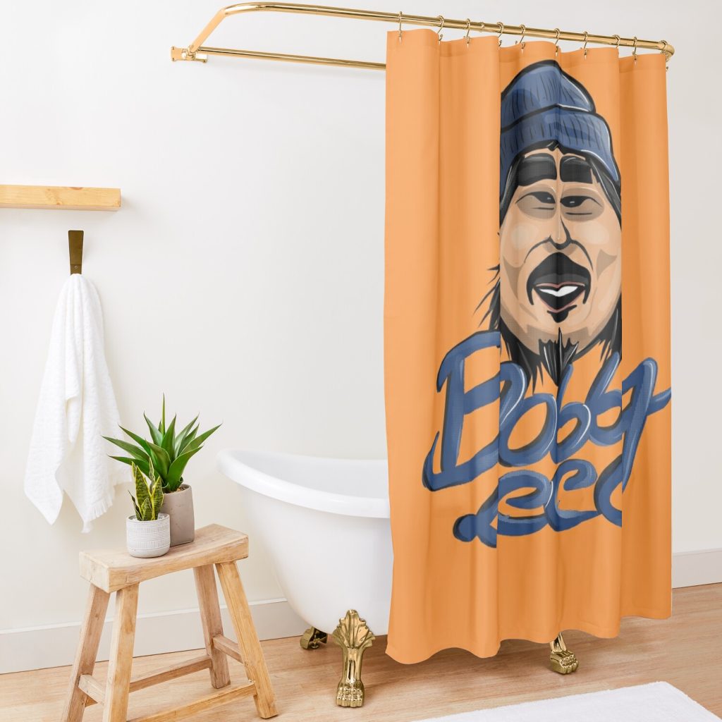 Bobby Lee With Blue Beanie Illustration Shower Curtain Official Bad Friends  Merch