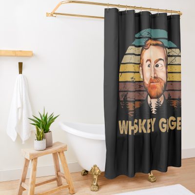 Vintage Art Andrew Santino Podcast Host Whiskey Ginger Shower Curtain Official Bad Friends  Merch