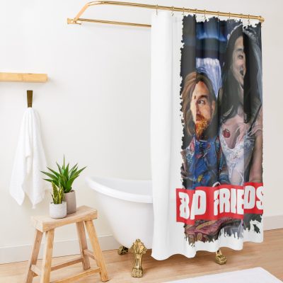 Bad Friends Shower Curtain Official Bad Friends  Merch