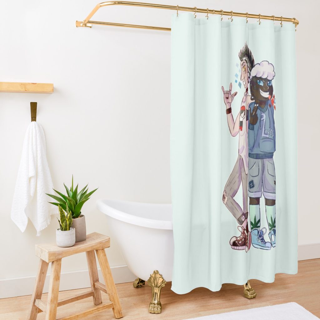 Bad Friends Podcast Shower Curtain Official Bad Friends  Merch