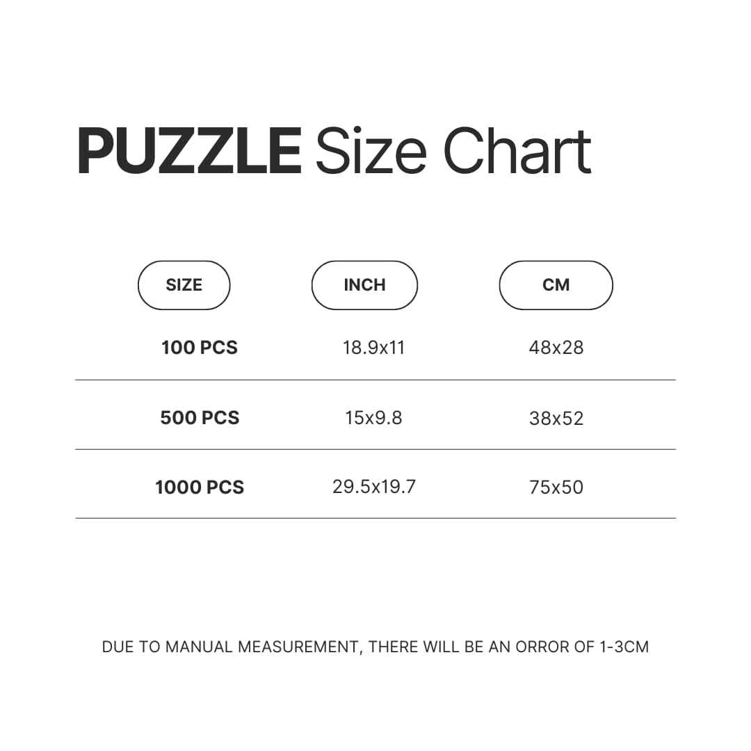 Puzzle Size Chart - Bad Friends Store